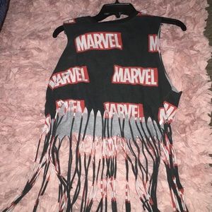 Marvel shirt with distressed ends